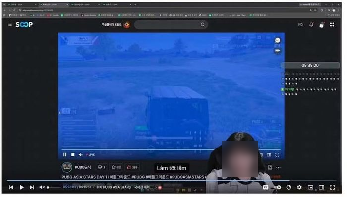User-supplied still of a SOOP livestream page in Soopi-related footage